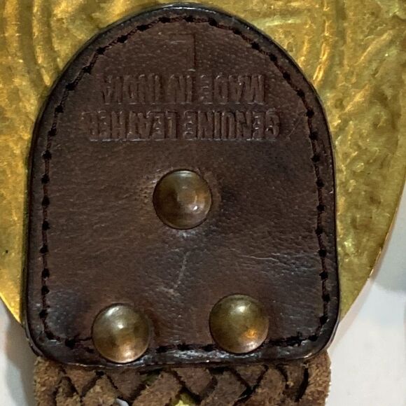 VINTAGE GENUINE LEATHER MADE IN INDIA UNIXES BELT SIZE L - Picture 9 of 11